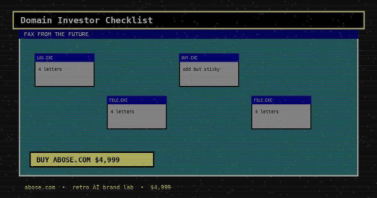 Domain Investor Checklist